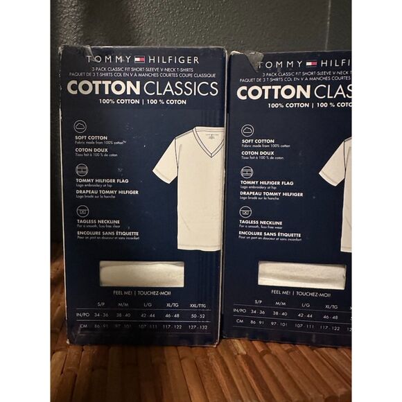 NEW Tommy Hilfiger Men's 3 Pack Crew Neck T-Shirts White Cotton Classics - Large - Picture 4 of 7